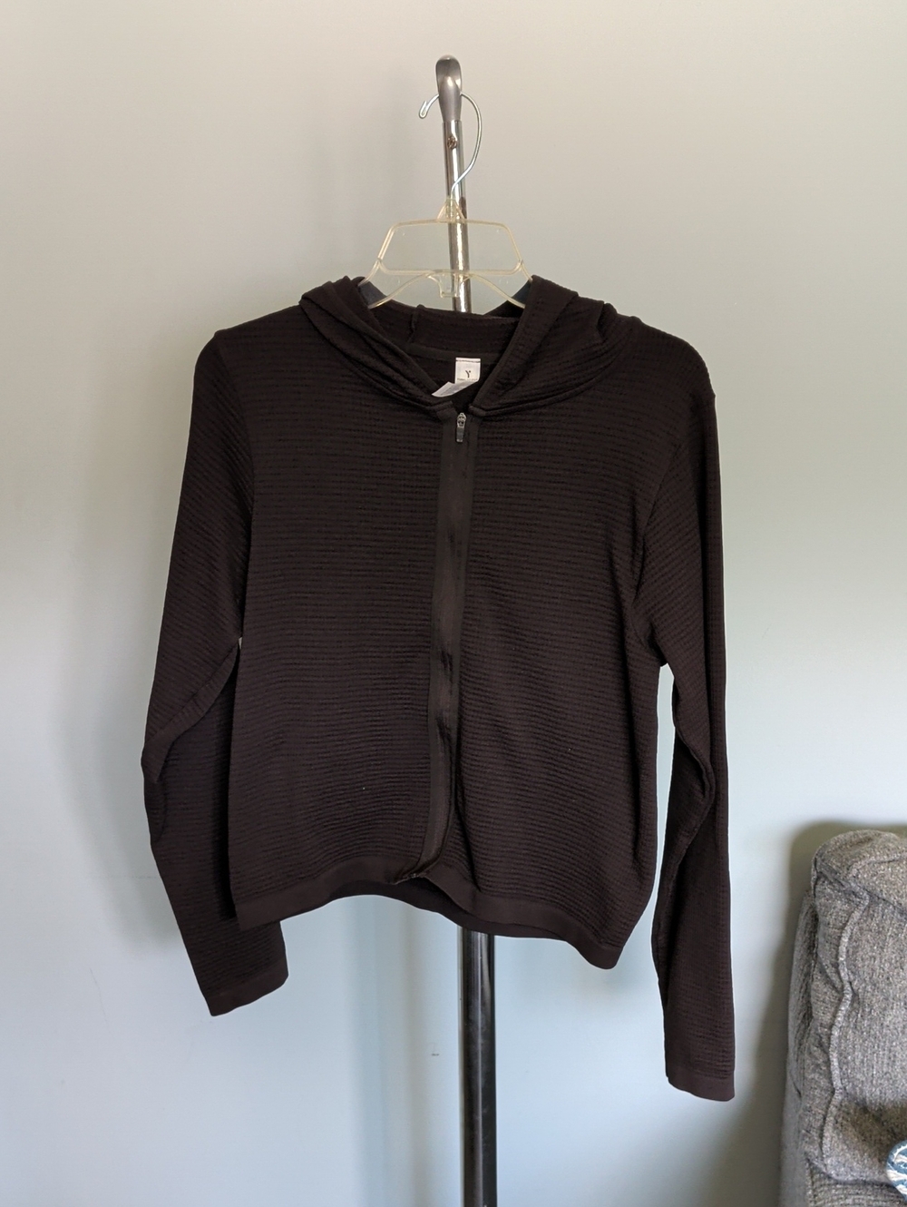 Yogalicious Brown Ribbed Zip-Up Hoodie Jacket
